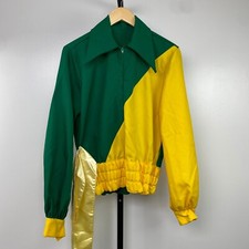 Vintage 70s Green  Yellow Marching Band Uniform Jacket 100 Polyester
