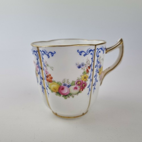 Antique 19th Century Copeland Spode Coffee Cup Decorated Flowers Pattern 8457 #1 - Picture 2 of 10