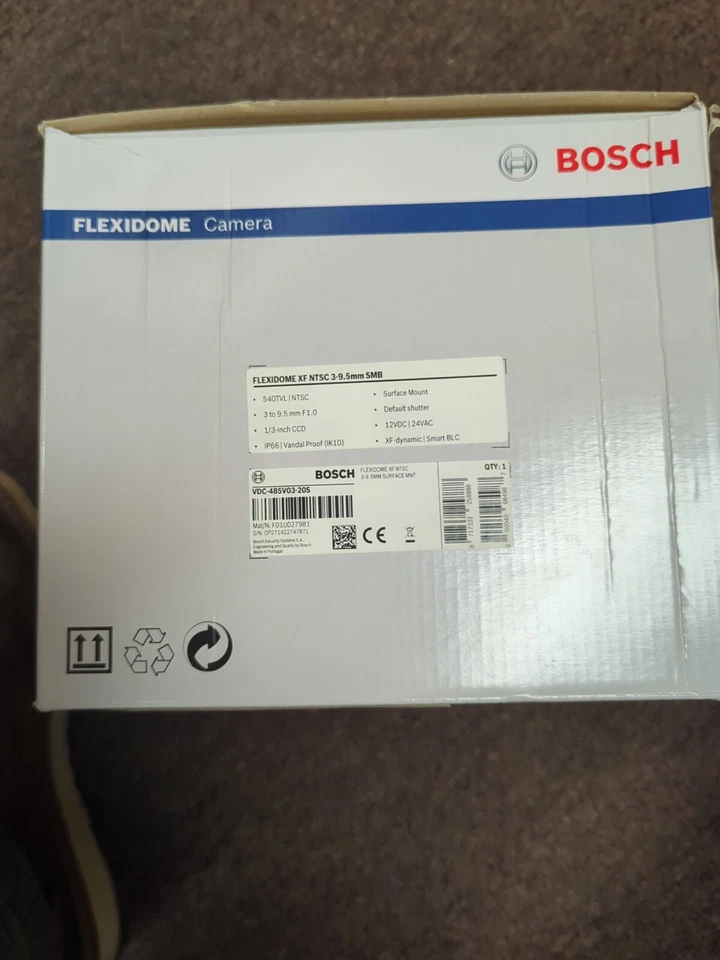 Bosch Flexidome XF NTSC 3-9.5mm SMB VDC-485V03-20S indoor Dome Camera - Image 3 of 3