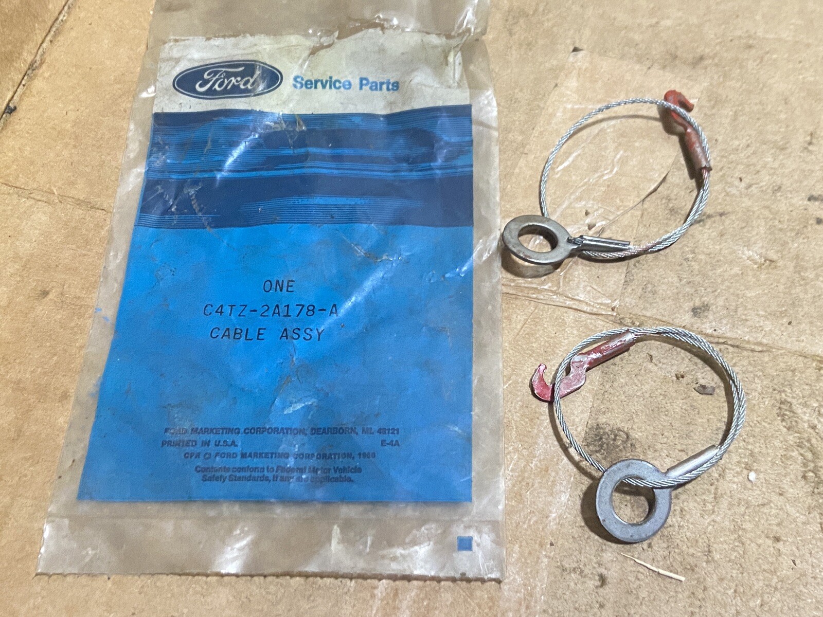 Ford C4TZ2A178A Brake Shoe Adjusting Lever Cable LOT OF 2 1964