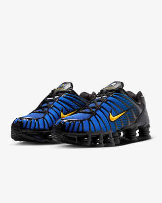スニーカー Nike Shax TL M Black llic Silver Lion Blue Varsity Maze IB7670-001 Nike Shox TL Black Varsity Maize Metallic Silver