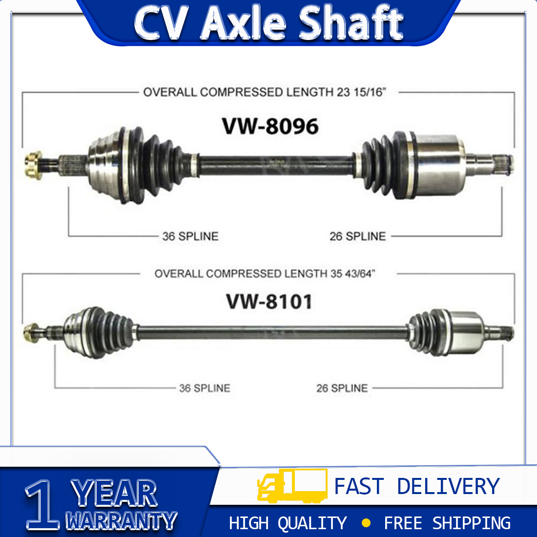 TrakMotive CV Axle Shaft CV joint 2x For from 2006 - 2011