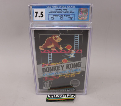 Donkey Kong Nintendo NES 1986 1st Print Gloss Sticker Hangtab CGC  Cart! - Main Image