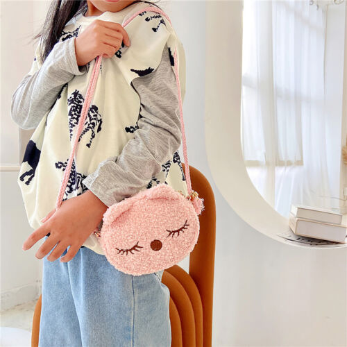 New Plush Children's Bag Mini Cute Cat Little Purse Shoulder Bag - Picture 21 of 37