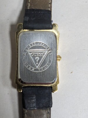 Vintage Guess Watch Women Gold Tone Blue Leather Band New  display picture 2