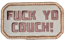 MSM F UCK YO COUCH! RICK JAMES SKIT MILSPEC MONKEY DESERT TACTICAL HOOK PATCH