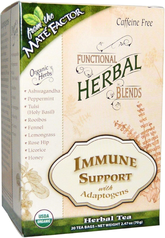 Functional Herbal Blends Tea - Immune Support with Adaptogens 20/2.47 Oz (70 G)