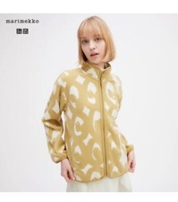 UNIQLO x Marimekko Fleece Size XL Full Zip Jacket Long Sleeves Outer NWT Beige