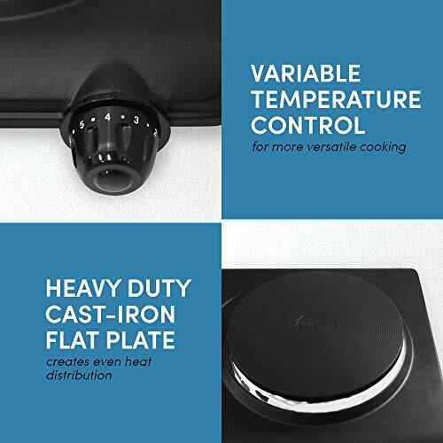 Countertop Single Cast Iron Burner, 1000 Watts Electric Hot Plate, Temp Control - Picture 8 of 8