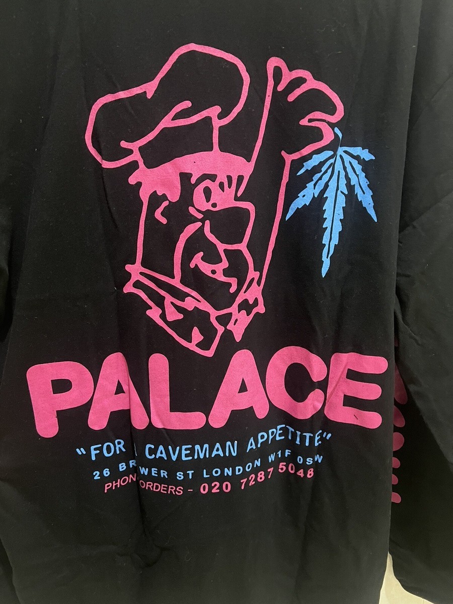 PALACE SKATEBOARDS 2015 CAVEMAN APPETITE FLINTSTONE 420 XL BLACK
