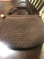 Vintage Brown Purse With Wood Handles