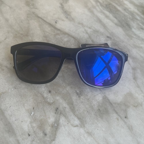 NWT Oscar De La Renta Mens Sunglasse Black/Blue mirror - Picture 11 of 12
