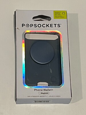 PopSockets Softgoods MagSafe PopWallet+ Phone Wallet Grip Navy Blue 