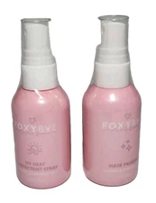 2 Bottles FoxyBae UV Heat Protectant Spray for Hair & Primer 2 Oz Each Travel Sz