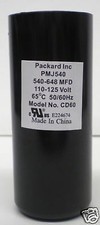 Packard PMJ540 Motor Start Capacitor. 540-648 MFD UF / 110-125 VAC