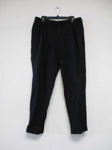 Reiss Hose Herren Gr. 34 schwarz Chino Lyocell Leinen gerades Bein adrett 34x29