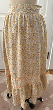 Vintage 70 s Floral Prairie Boho Ribbon Patchwork Skirt USA S/M 28 Waist