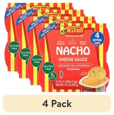 (4 pack)Nacho Cheese Sauce 3.5oz Cup, 4 Count, Shelf-Stable, Ready-To-Eat