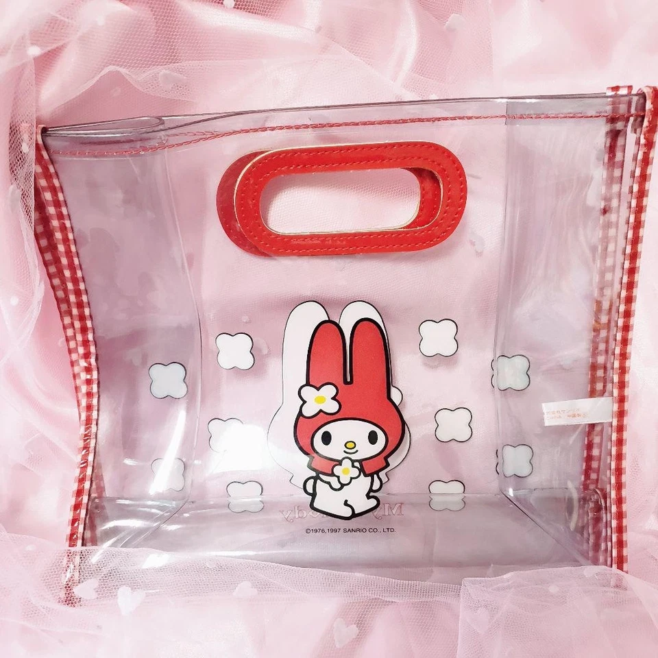 RARO 1997 Sin Usar Sanrio My Melody Bolso de Mano Transparente Hello Kitty Friends Descontinuar Foto 3 de 3