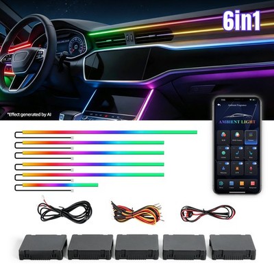 Auto LED Symphony Innenraumbeleuchtung RGB Ambientebeleuchtung 6in1 Musik Sync