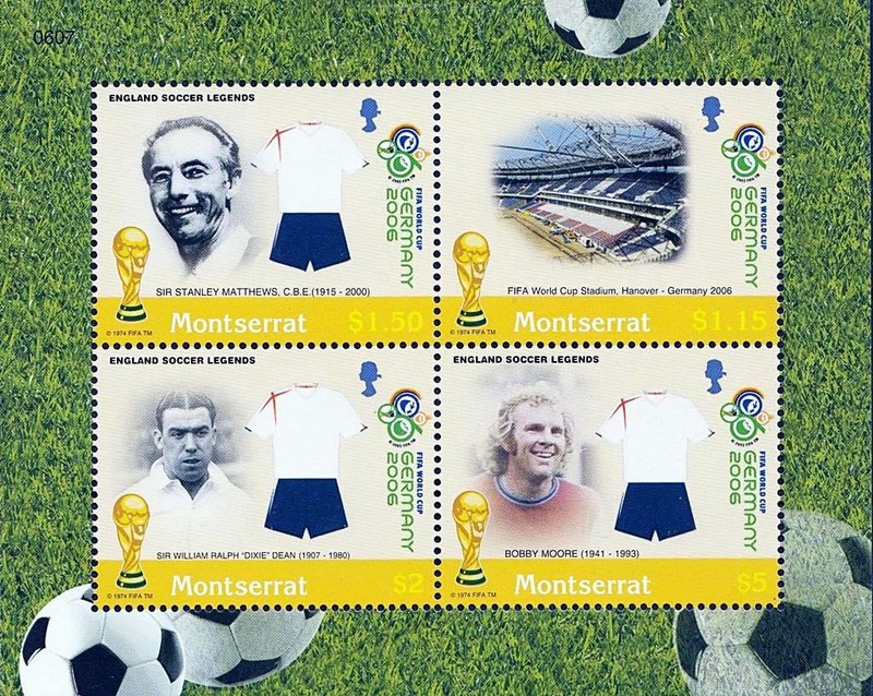 MONTSERRAT 2006 FIFA FOOTBALL WORLD CUP S/S MNH SOCCER, SPORTS, BOBBY MOORE
