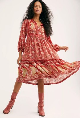  Spell And The Gypsy XL Poinciana Cherry Gown With Pockets EXC