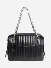 Chanel - Black 2005 Mademoiselle Ligne vertical quilted camera bag