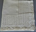 Antique Handmade Linen + Lace Runner Layover 55" X 28" Abundant DRAWN Threadwork — photo 2
