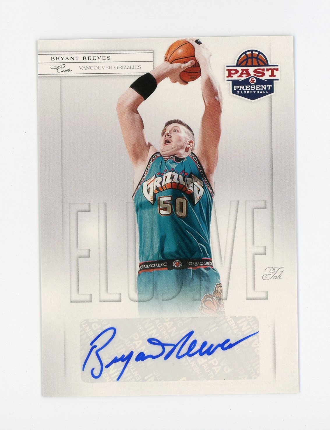 2011-12 Past & Present Elusive Ink Bryant Reeves #BR Auto Grizzlies BIG COUNTRY