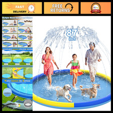 Extra Large 87" Non-Slip Splash Pad for Kids Dogs - Summer Outdoor Water Toy