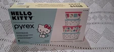 NEW Pyrex Disney Hello Kitty Decorated Glass Food Storage Container 8 Piece Set 