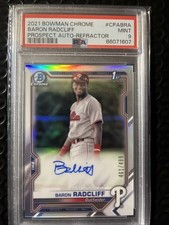 2021 Bowman Chrome Baron Radcliff Prospect Auto Refractor 461/499 #CPABRA.PSA9.