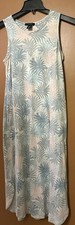 Maxi Tank Dress Stretch Tahari Women Sm Palm Leaf Floral Hawaiian Pockets Boho