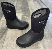 Bogs Black Waterproof Insulated Rain Snow Boots Big Kid Youth 6 EU 39-Worn Once