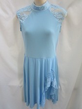 Light Blue Dance Costume Lace Lyrical Contemporary Dress Medium Adult MA