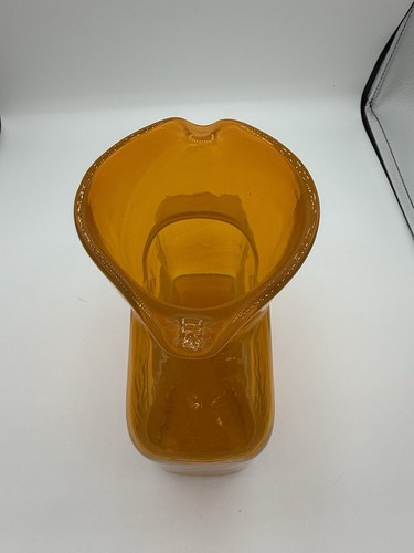 Blenko Experimental Canary Variant, 384 Water Bottle, Double Spout Pitcher - Picture 14 of 18