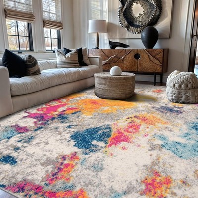 Rugshop Sky Collection Modern Abstract Area Rug 5' x 7' Multi Multi Color