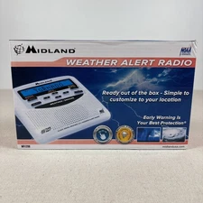 Midland Weather Alert Radio White WR-120B Alarm Emergency NOAA Portable NEW NIB