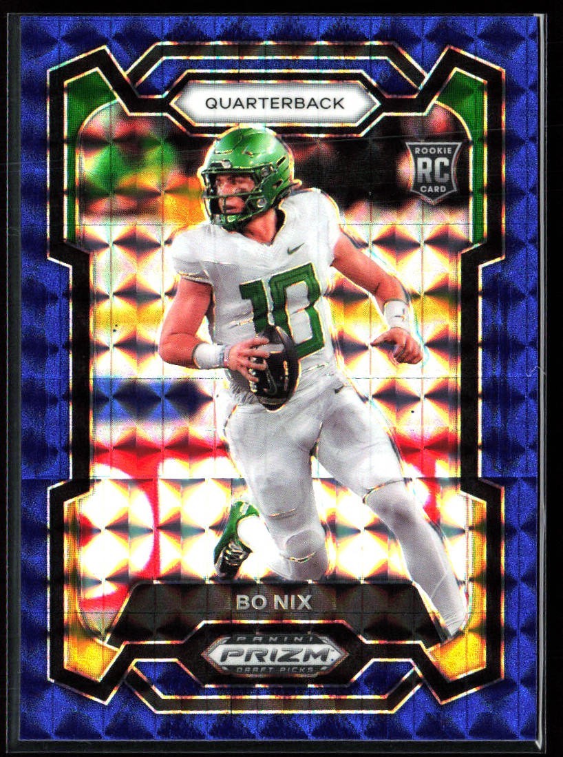 2024 Panini Prizm Draft Picks - Bo Nix #105 Blue Finite Prizm /89 (RC)