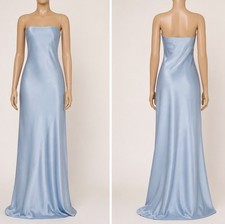 Show Me Your Mumu Taylor Tube Maxi Dress Womens Medium Steel Blue Luxe Satin