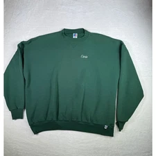 Vintage Russell Athletic Sweatshirt XXXL Green Crew Neck Pullover Embroidered