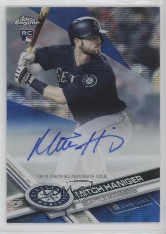 2017 Topps Chrome Rookie Blue Wave Refractor 40/75 Mitch Haniger #RA-MH Auto 8k4