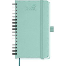 Kalender 2026, Wochenplaner, A6, Kunstleder, Terminplaner, Mintgrün