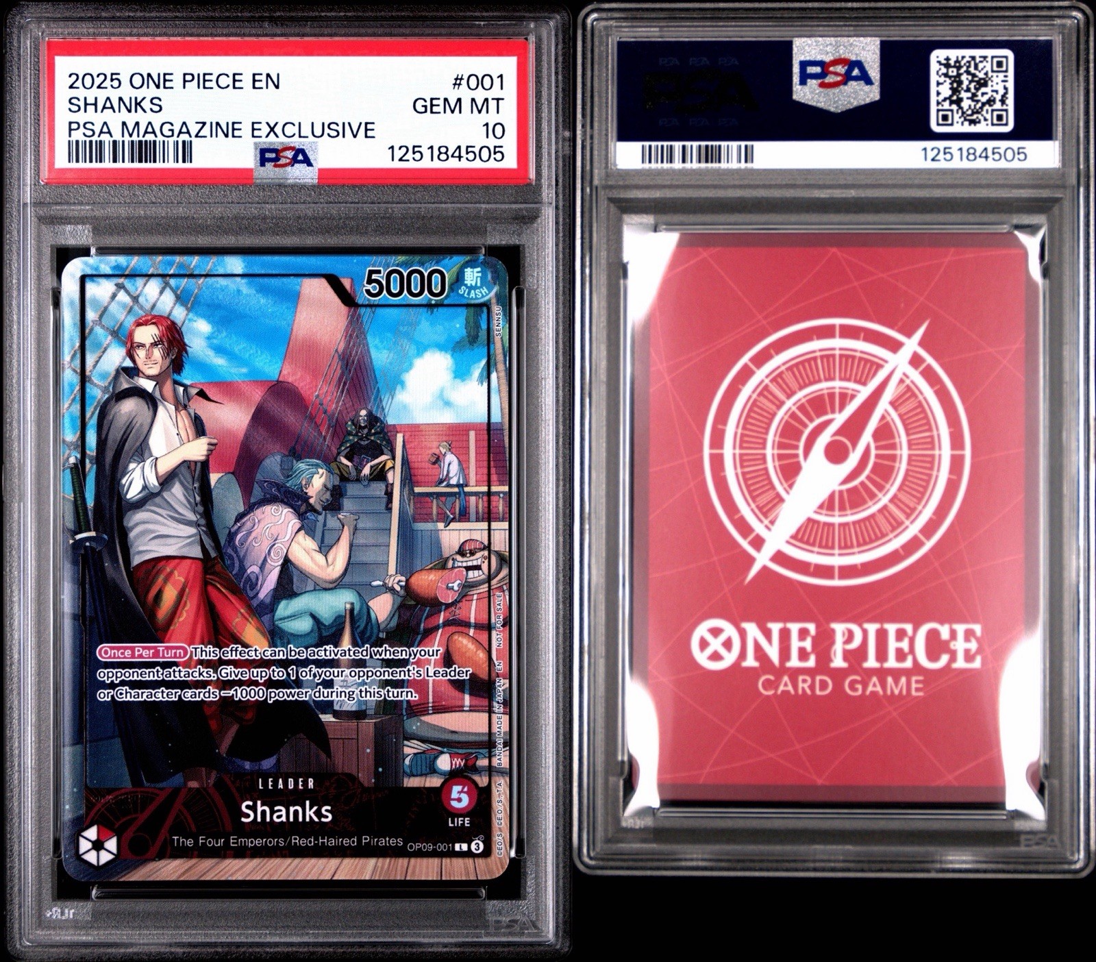 2025 One Piece Shanks PSA Magazine Exclusive Promo #001 PSA 10 view 3