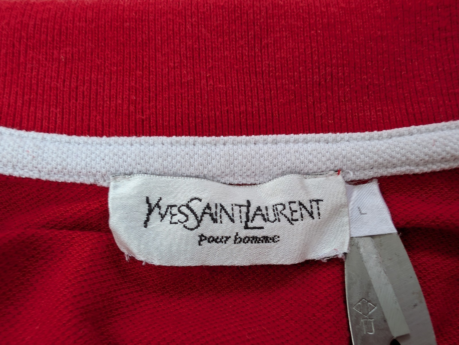 Polo Yves Saint Laurent YSL vintage logo rosso taglia L Y2K anni 90 rossa