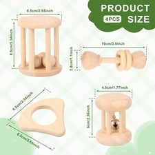 4Pcs Wooden Rabbit Chew Toy Fun Safe Guinea Pigs Teeth Grinding Tool for tyCOz