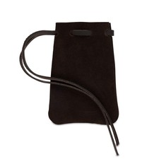 Leather Drawstring Pouch, Coin Bag, Medicine Tobacco Pouch Suede Brown