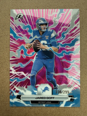 2025 Topps Resurgence Jared Goff #31 Magenta Surge Refractor 236/299 Lions
