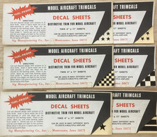Vintage SIG Manufacturing RC Airplane Model Aircraft Trimcals Decals sets-BLACK