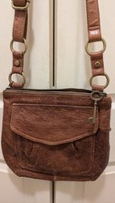 Vintage Fossil Maddox Cognac Leather Crossbody Purse Bag